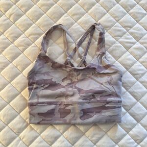 Lululemon purple camo Racerback sports bra size 4